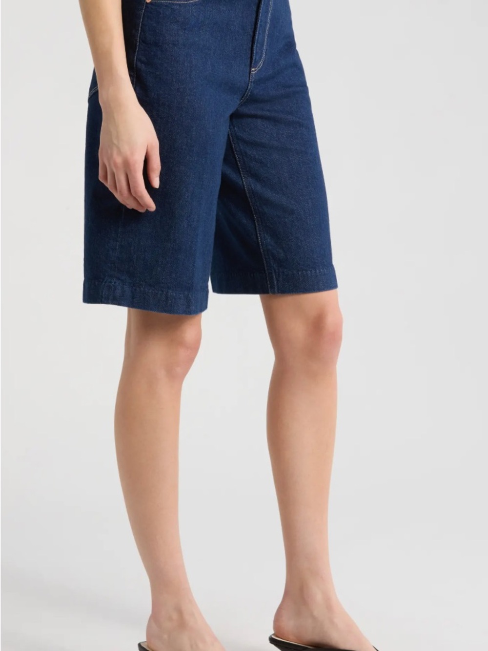 Paige Cadee Denim Bermuda shorts - dark blue denim organic cotton